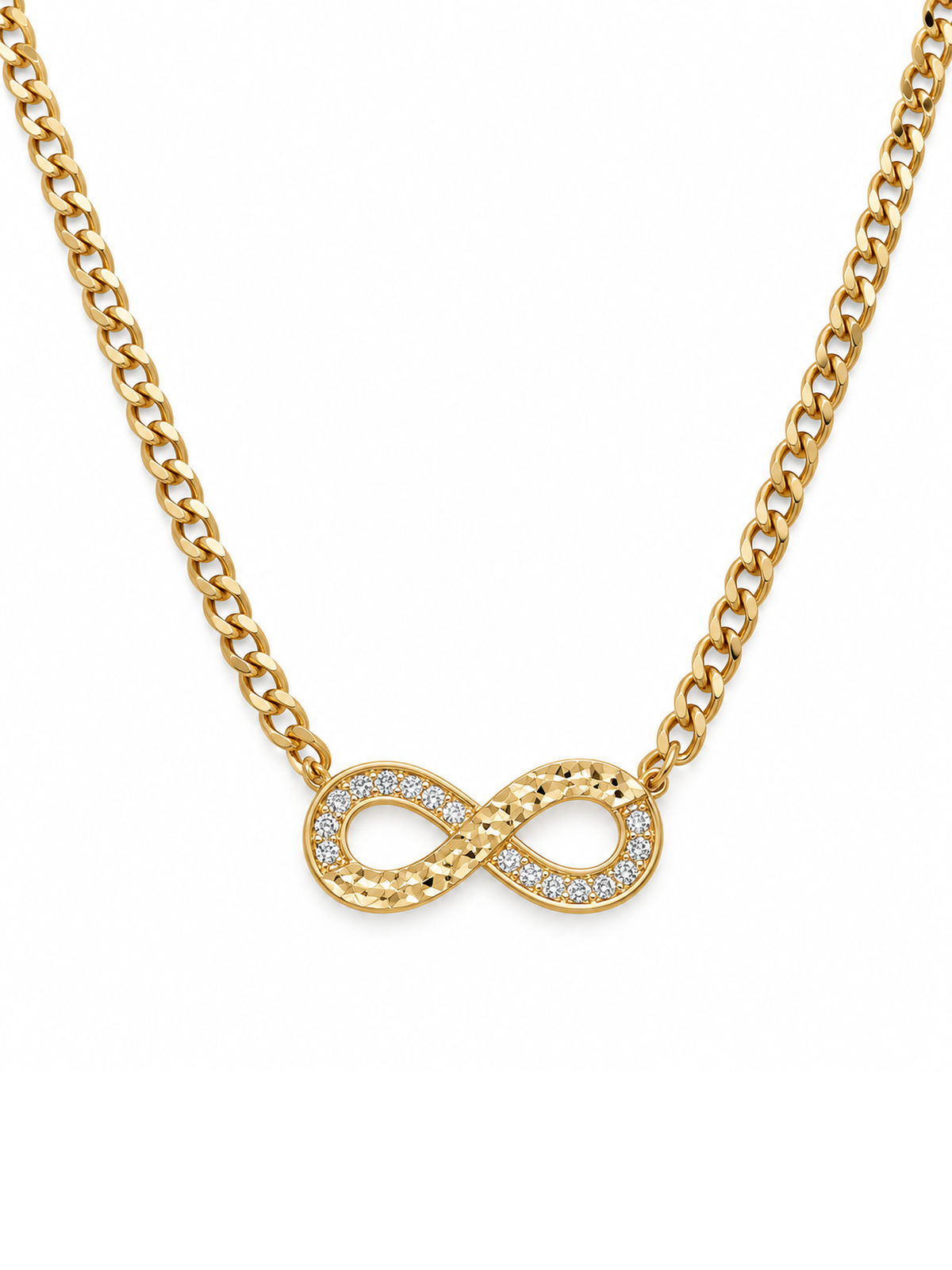 Collar Infinito con Zirconias — blanco