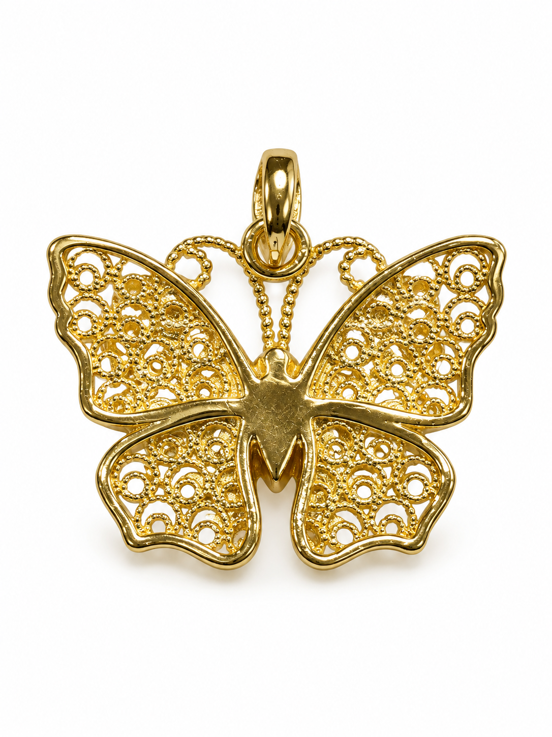 Dije Mariposa de Filigrana — reverso