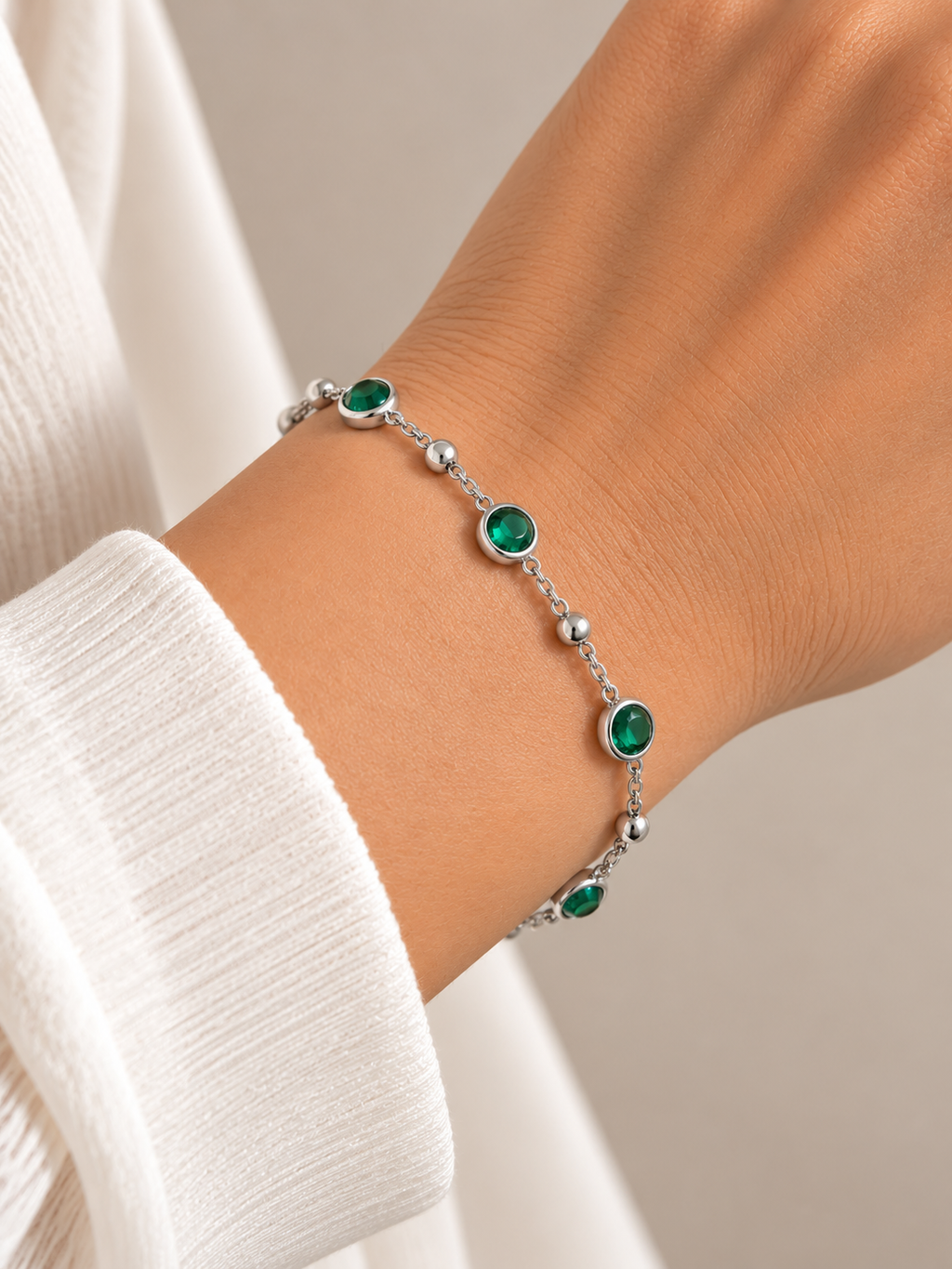 Pulsera de Piedras Verdes foto 2