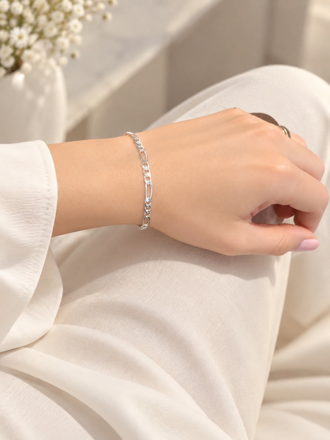 Pulsera Hombre de Plata 22.5 cm foto 1