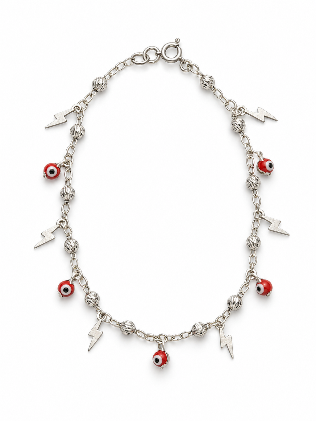 Tobillera Ojos Rojos y Rayos — fondo blanco